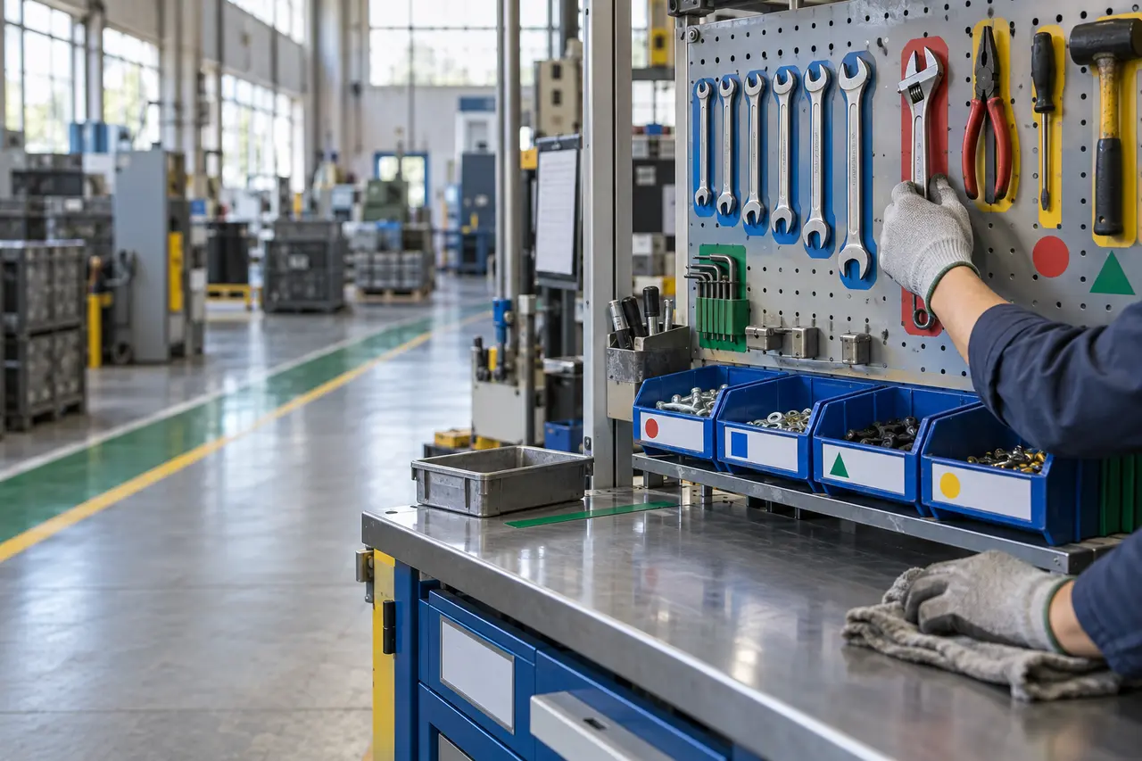Post de lucru industrial organizat și standardizat prin 5S